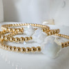 Gold Bead and Clover Layering Bracelet - 14kt Gold Filled in 3mm, 4mm, 5mm, 6mm