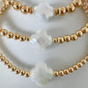 Gold Bead and Clover Layering Bracelet - 14kt Gold Filled in 3mm, 4mm, 5mm, 6mm