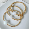 Gold Bead and Clover Layering Bracelet - 14kt Gold Filled in 3mm, 4mm, 5mm, 6mm