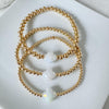 Gold Bead and Clover Layering Bracelet - 14kt Gold Filled in 3mm, 4mm, 5mm, 6mm