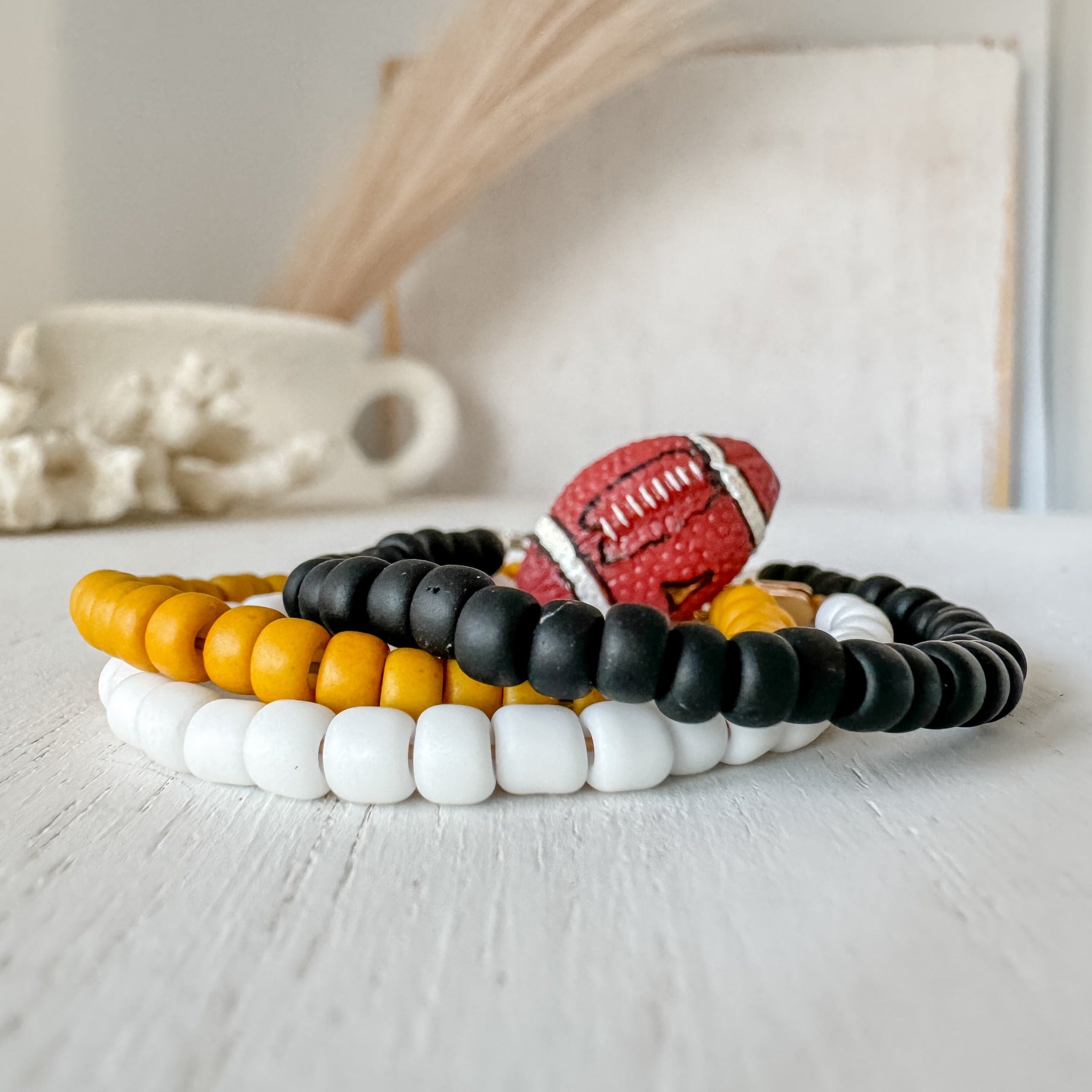 Football Team Colors Bead Bracelet Sets - Set of 2