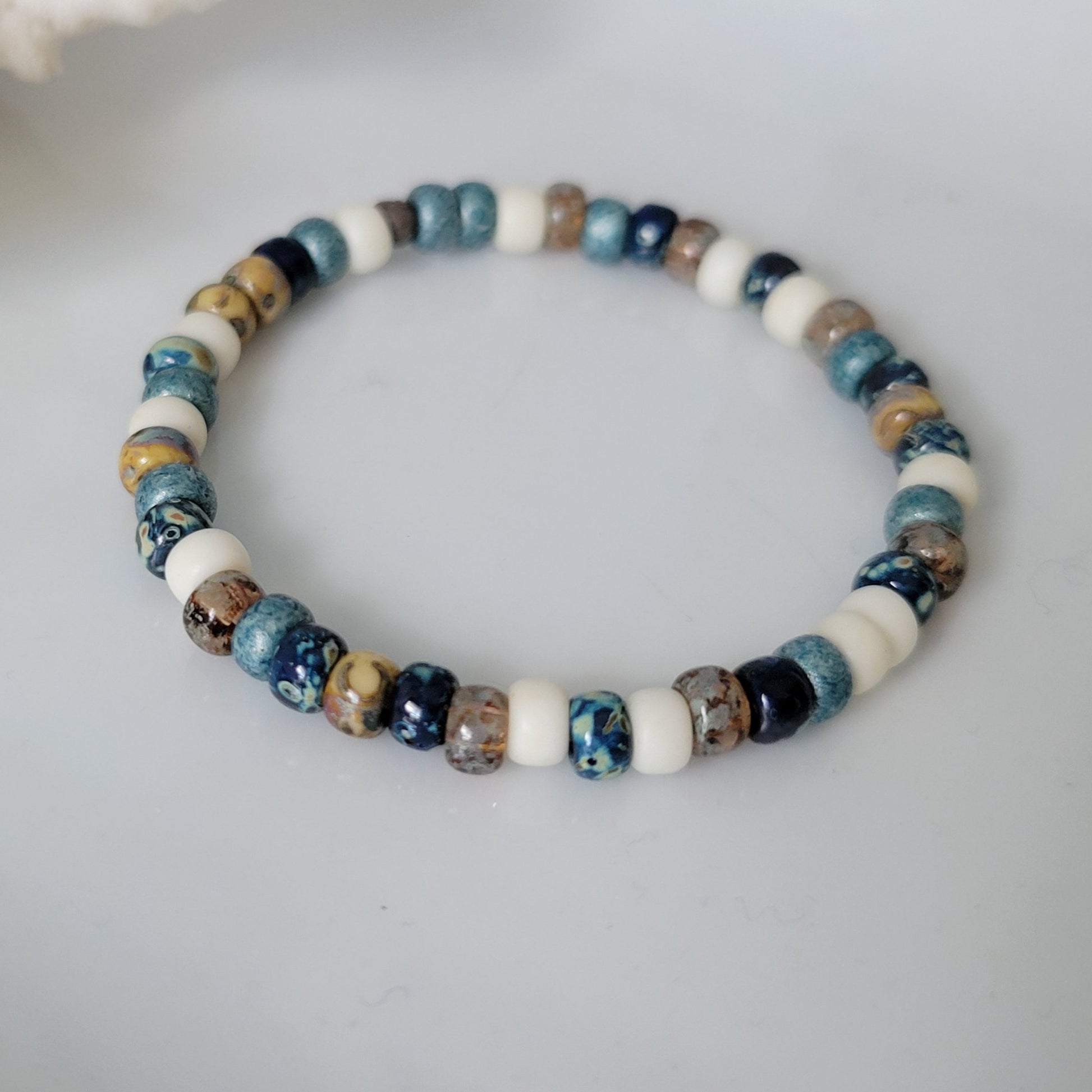"Beach Sands" Water, Sands & Clouds Natural Stone Bead Bracelets - Set of 3 or Each