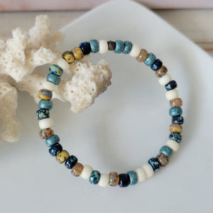 "Beach Sands" Water, Sands & Clouds Natural Stone Bead Bracelets - Set of 3 or Each