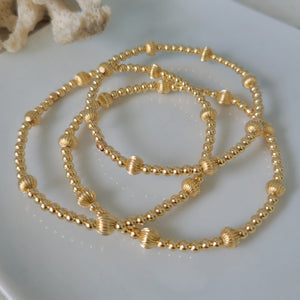 Designer Gold Beaded Layering Bracelet - 2.5mm or 3mm with 5mm Design Beads