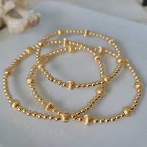 Designer Gold Beaded Layering Bracelet - 2.5mm or 3mm with 5mm Design Beads