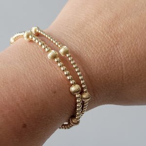 Designer Gold Beaded Layering Bracelet - 2.5mm or 3mm with 5mm Design Beads