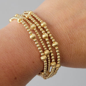 Designer Gold Beaded Layering Bracelet - 2.5mm or 3mm with 5mm Design Beads