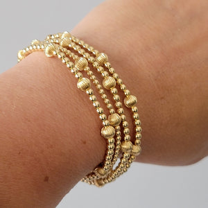 Designer Gold Beaded Layering Bracelet - 2.5mm or 3mm with 5mm Design Beads