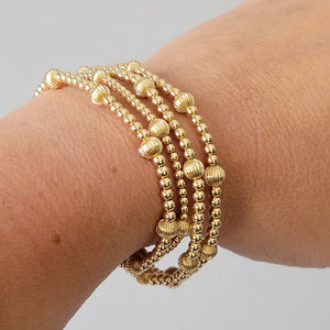 Designer Gold Beaded Layering Bracelet - 2.5mm or 3mm with 5mm Design Beads