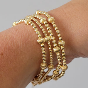 Designer Gold Beaded Layering Bracelet - 2.5mm or 3mm with 5mm Design Beads