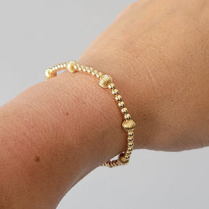 Designer Gold Beaded Layering Bracelet - 2.5mm or 3mm with 5mm Design Beads