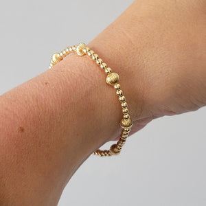 Designer Gold Beaded Layering Bracelet - 2.5mm or 3mm with 5mm Design Beads