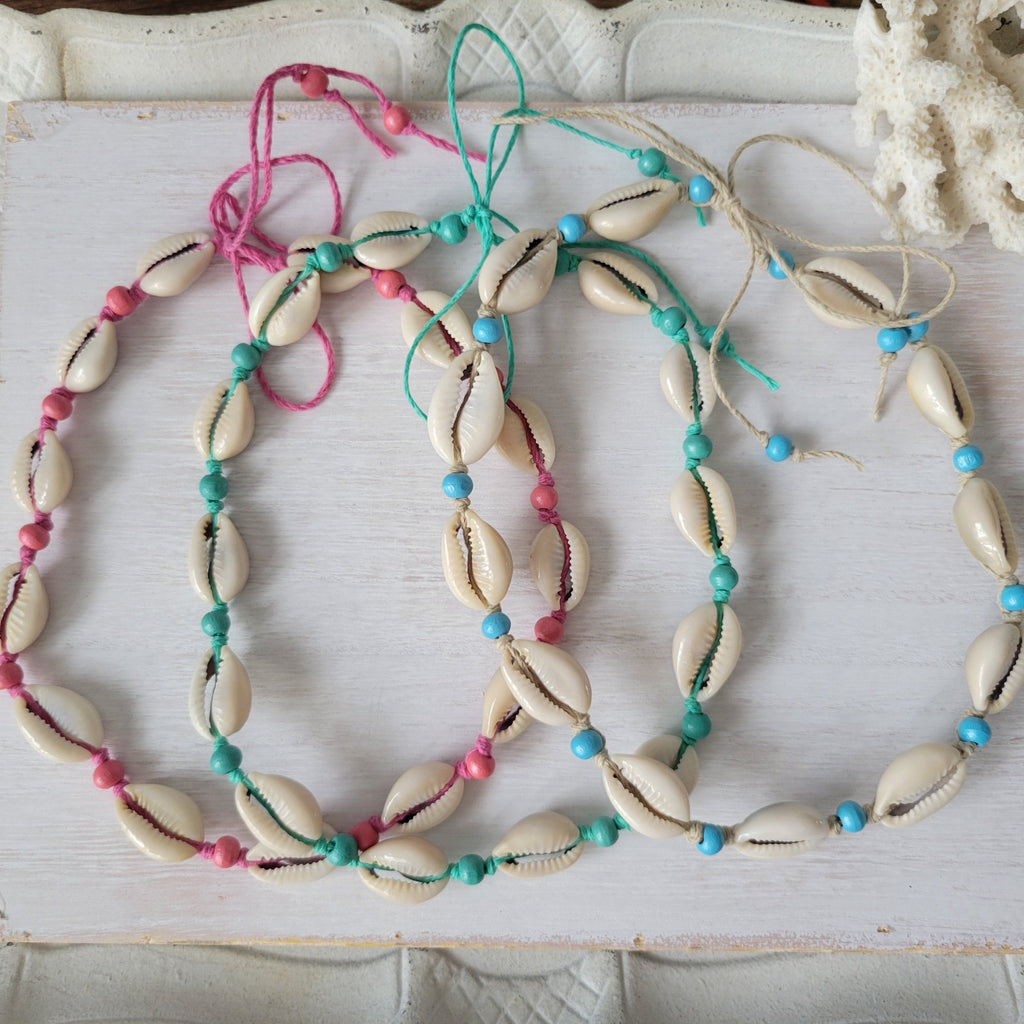 Colored Puka Shell & Bead Jewelry - Necklace, Bracelet or Anklet Options