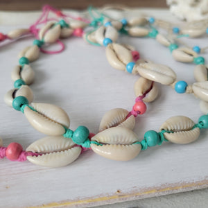 Colored Puka Shell & Bead Jewelry - Necklace, Bracelet or Anklet Options