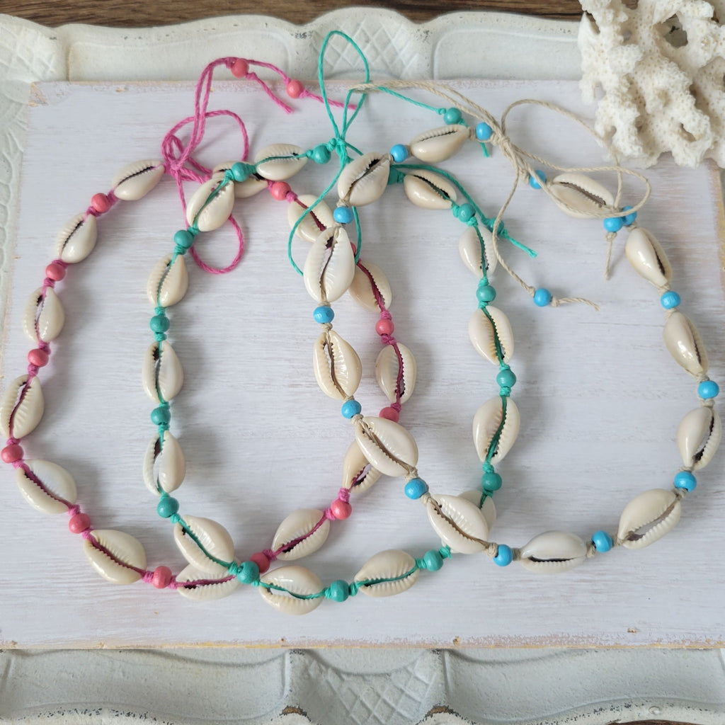 Colored Puka Shell & Bead Jewelry - Necklace, Bracelet or Anklet Options
