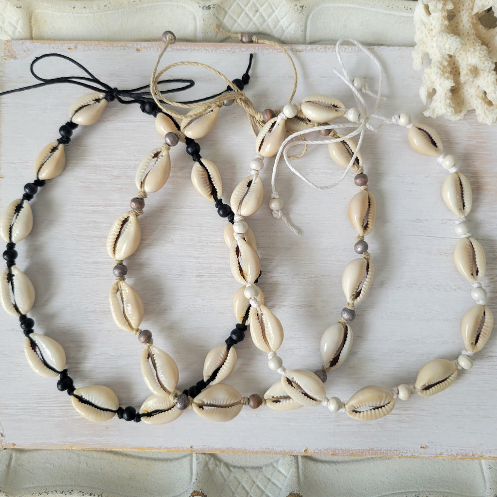 Colored Puka Shell & Bead Jewelry - Necklace, Bracelet or Anklet Options