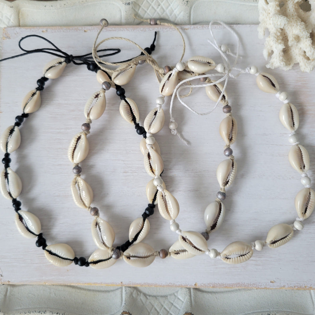 Colored Puka Shell & Bead Jewelry - Necklace, Bracelet or Anklet Options