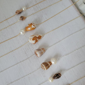 Aloha 2.0 Natural Shell and Pearl Necklace - Small, Med, or Large - Sterling or Gold