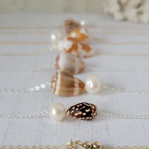 Aloha Natural Shell Necklace - Small, Med, or Large - Sterling or Gold