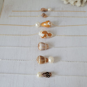 Aloha 2.0 Natural Shell and Pearl Necklace - Small, Med, or Large - Sterling or Gold