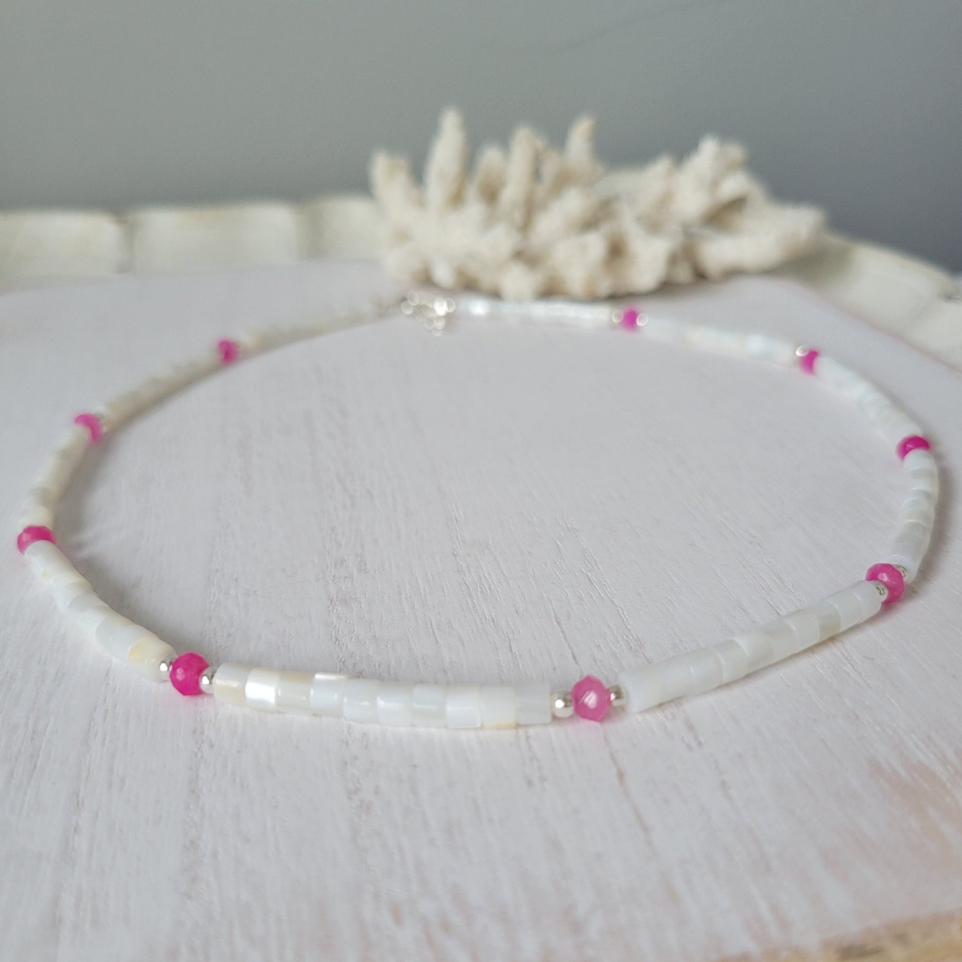 "Grommet" Heishi Shell & Crystal Girl's Surfer or Yin & Yang Necklaces - Multiple Colors Available