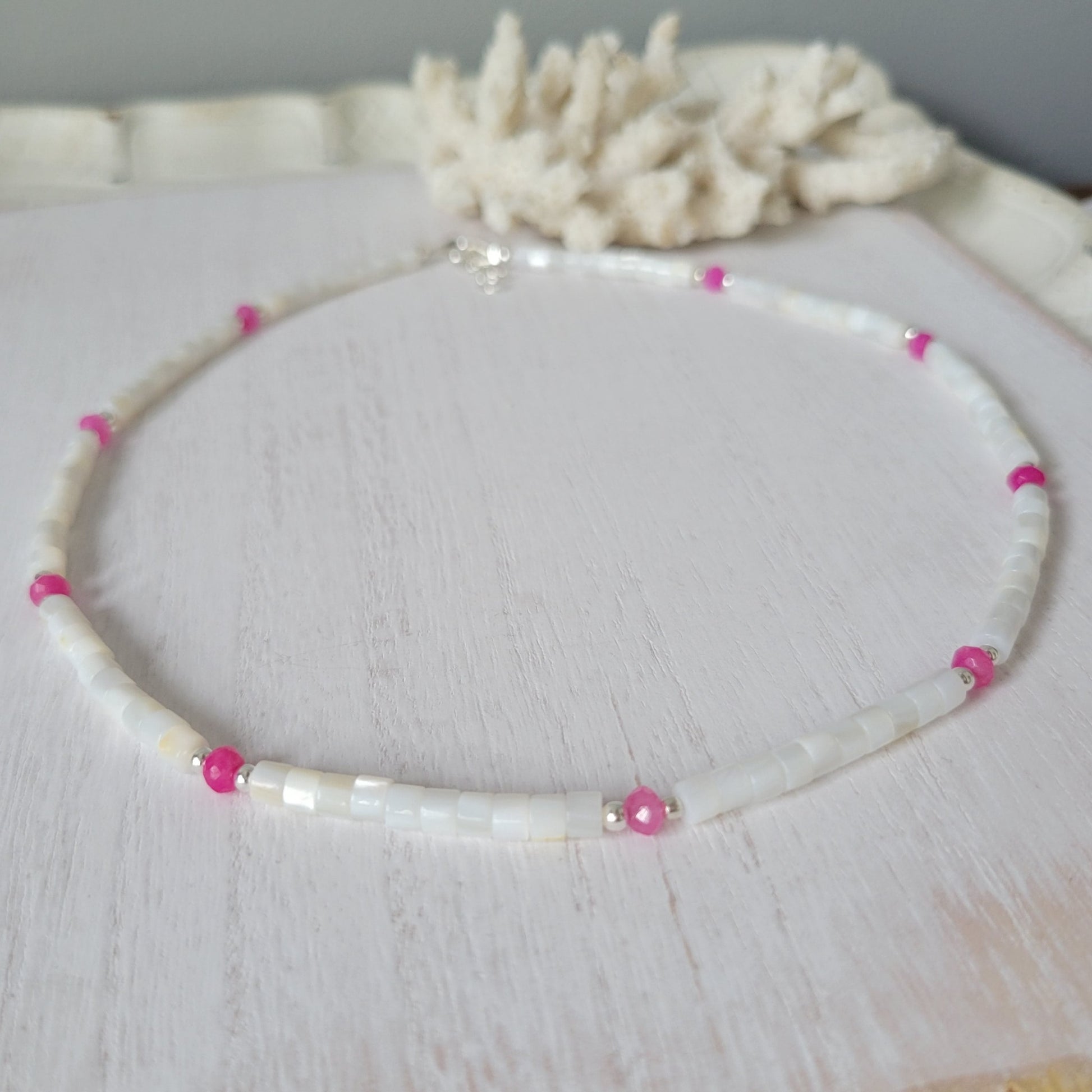 "Grommet" Heishi Shell & Crystal Girl's Surfer or Yin & Yang Necklaces - Multiple Colors Available