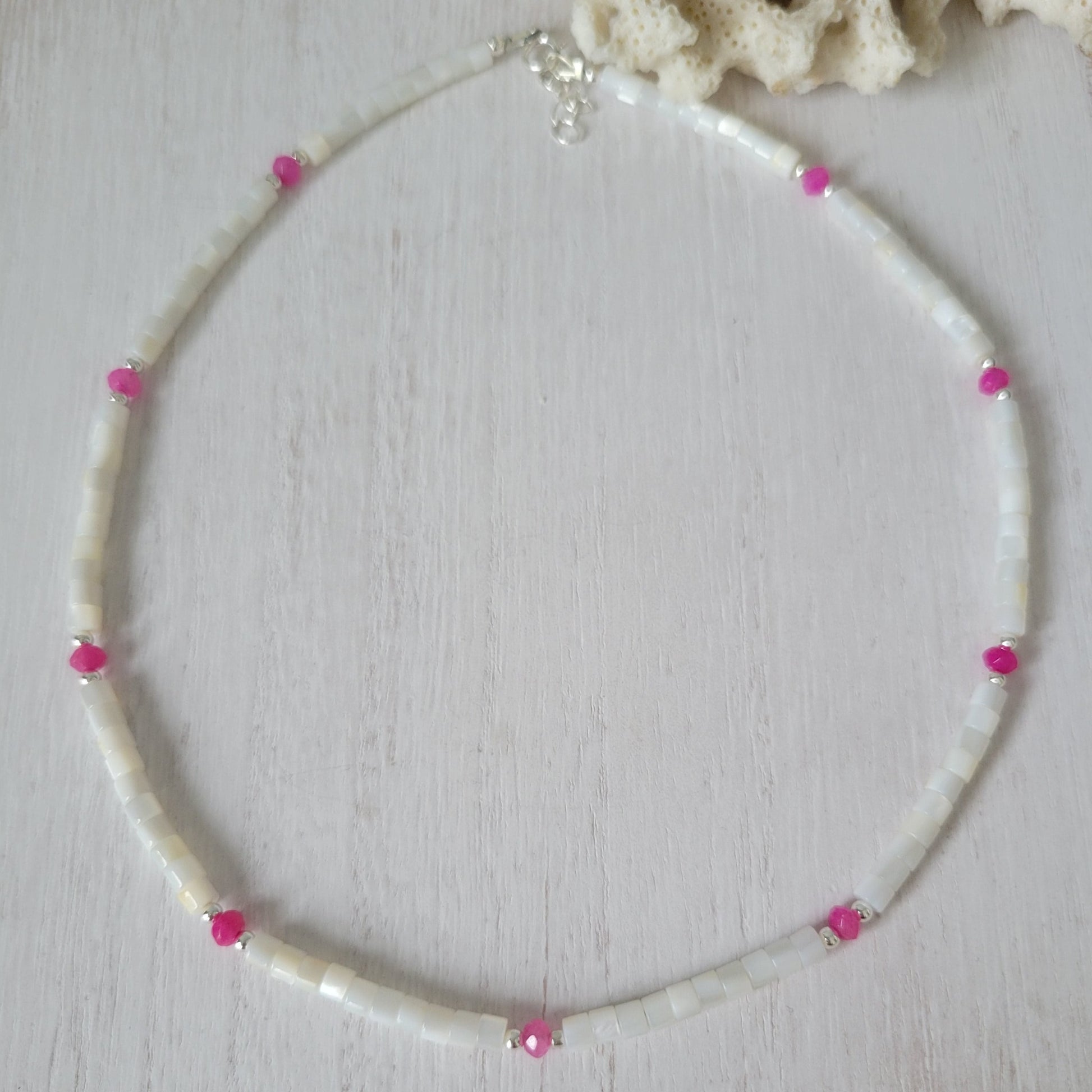 "Grommet" Heishi Shell & Crystal Girl's Surfer or Yin & Yang Necklaces - Multiple Colors Available