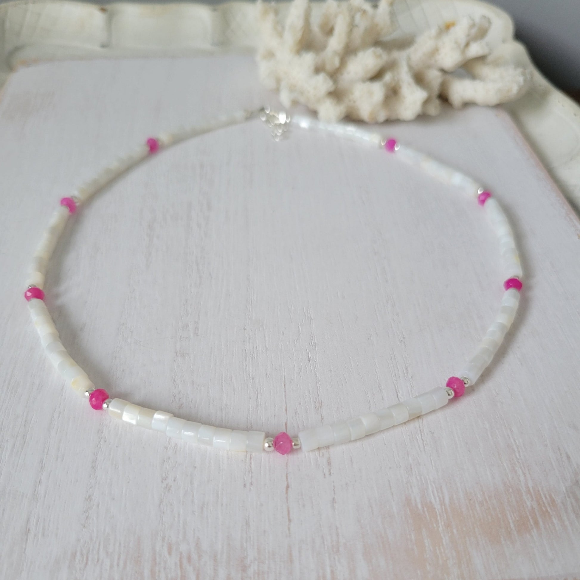 "Grommet" Heishi Shell & Crystal Girl's Surfer or Yin & Yang Necklaces - Multiple Colors Available