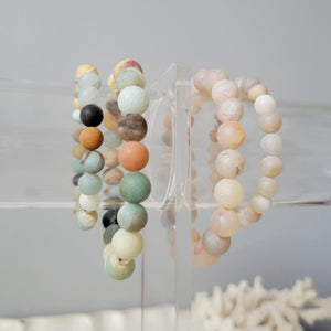 Mother and Daughter Matching Stone Bead Bracelet - Multiple Colors