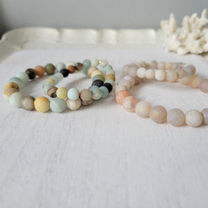 Mother and Daughter Matching Stone Bead Bracelet - Multiple Colors