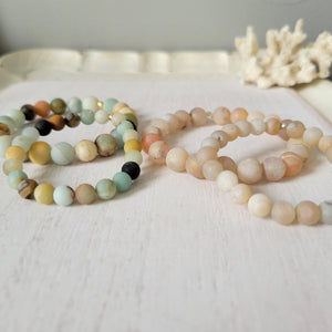 Mother and Daughter Matching Stone Bead Bracelet - Multiple Colors