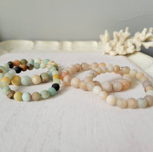 Mother and Daughter Matching Stone Bead Bracelet - Multiple Colors