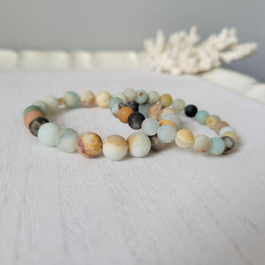 Mother and Daughter Matching Stone Bead Bracelet - Multiple Colors