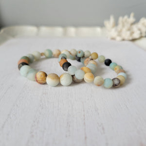 Mother and Daughter Matching Stone Bead Bracelet - Multiple Colors