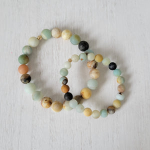 Mother and Daughter Matching Stone Bead Bracelet - Multiple Colors