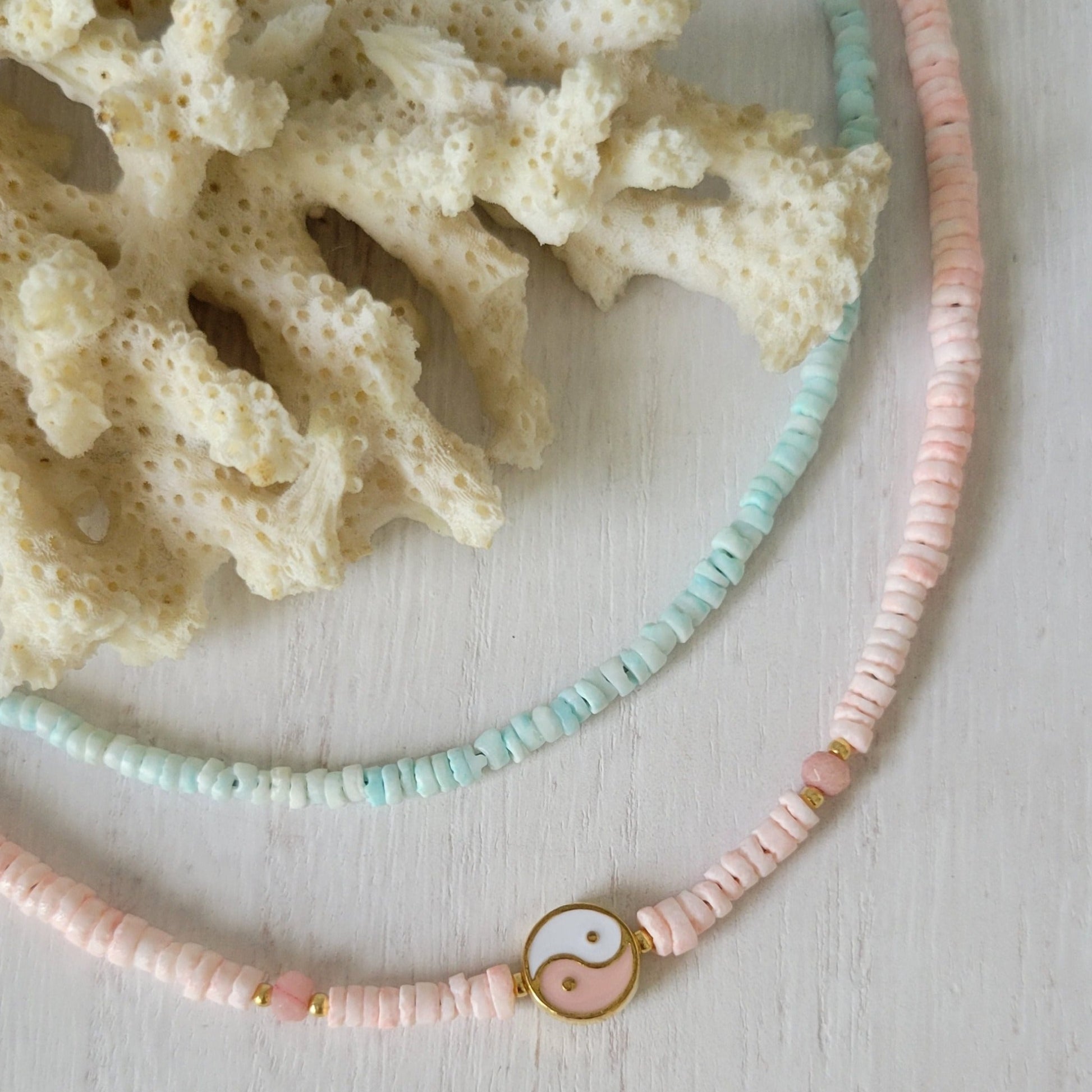 "Grommet" Heishi Shell Girl's Surfer Necklaces - Multiple Styles Available