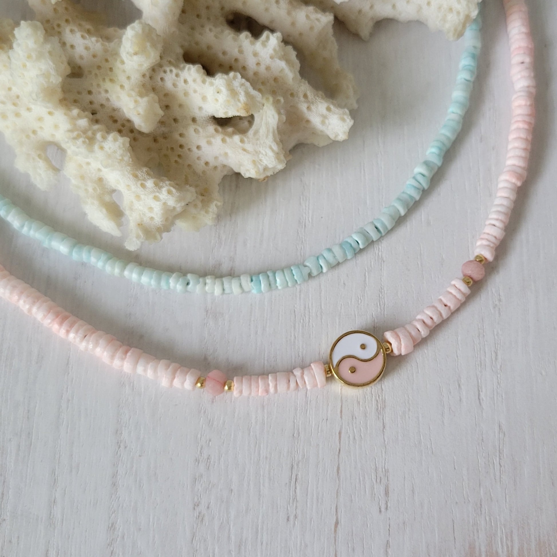 "Grommet" Heishi Shell Girl's Surfer Necklaces - Multiple Styles Available