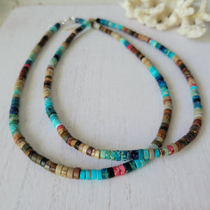 "Lil Grom" Multi Color Heishi Shell Surfer Necklaces - Multiple Colors Available