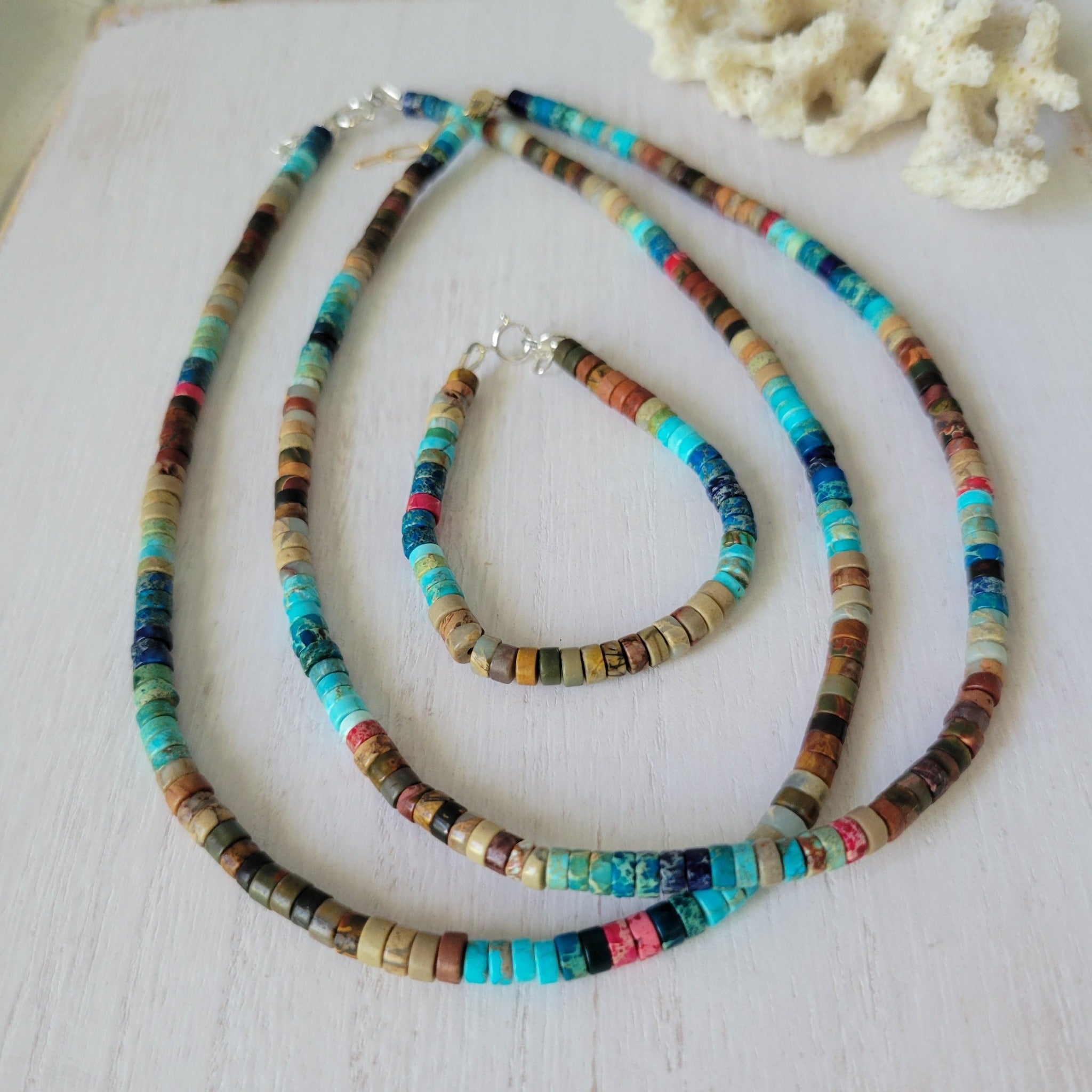 "Lil Grom" Multi Color Heishi Shell Surfer Necklaces - Multiple Colors Available