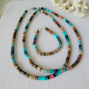 "Lil Grom" Multi Color Heishi Shell Surfer Necklaces - Multiple Colors Available