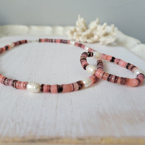 "Grommet" Heishi Shell & Freshwater Pearl Girl's Surfer Necklaces - Multiple Colors Available