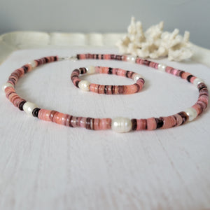 "Grommet" Heishi Shell & Freshwater Pearl Girl's Surfer Necklaces - Multiple Colors Available