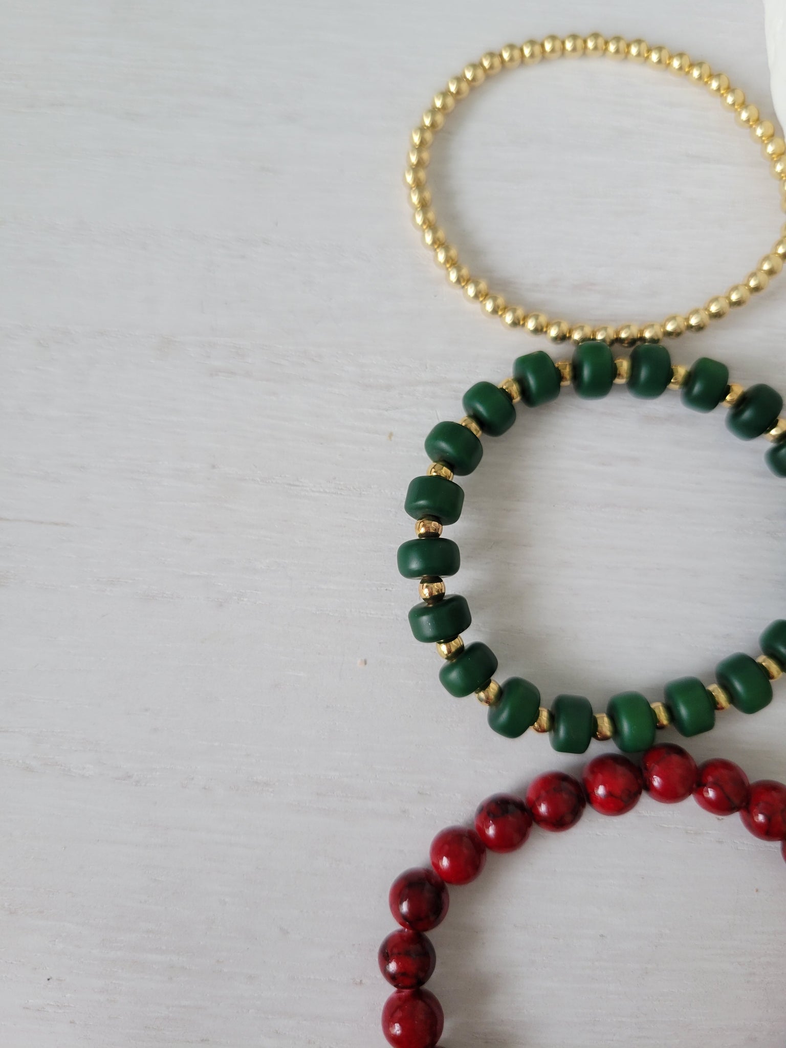 Cranberries & Pine Christmas Bracelet Set - Several Options