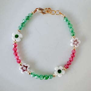 Shimmering Cubic Zirconia & Flower Stacking Bracelet - Set of 3 or Each
