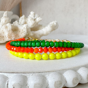 1990’s Party Color Collection Bead Bracelet Stacking Set - Set of 3 or Each