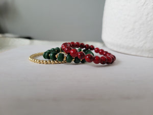 Cranberries & Pine Christmas Bracelet Set - Several Options