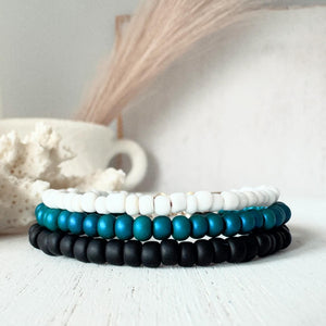 “Indi Blues” Seed Bead Bracelet Set - Set of 3 or Each