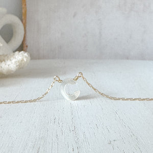 White Shell Initial Letter Necklace - Sterling or Gold - Any Initial