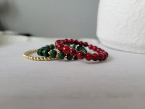 Cranberries & Pine Christmas Bracelet Set - Several Options