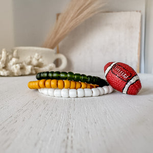 Football Team Colors Bead Bracelet Sets - Set of 2